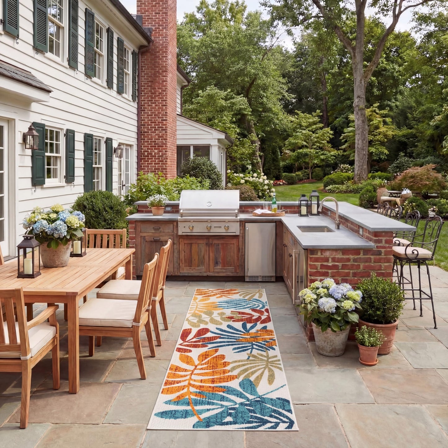 SAFAVIEH Washable Rug Outdoor Cabana Collection - 2' x 6' Runner, Cream & Red, Non-Shedding & Easy to Clean, Ideal for Patio, Backyard, Mudroom (CBN814A)