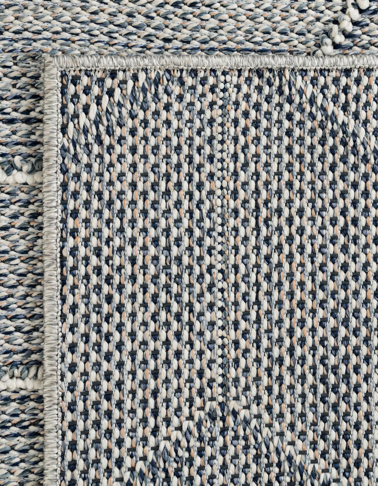 Rugs.com - Outdoor Lattice Rug – 4' 1 x 6' 1 Light Blue Washable Indoor/Outdoor Rug – Perfect for Patios, Decks, Porches, and Poolside Spaces