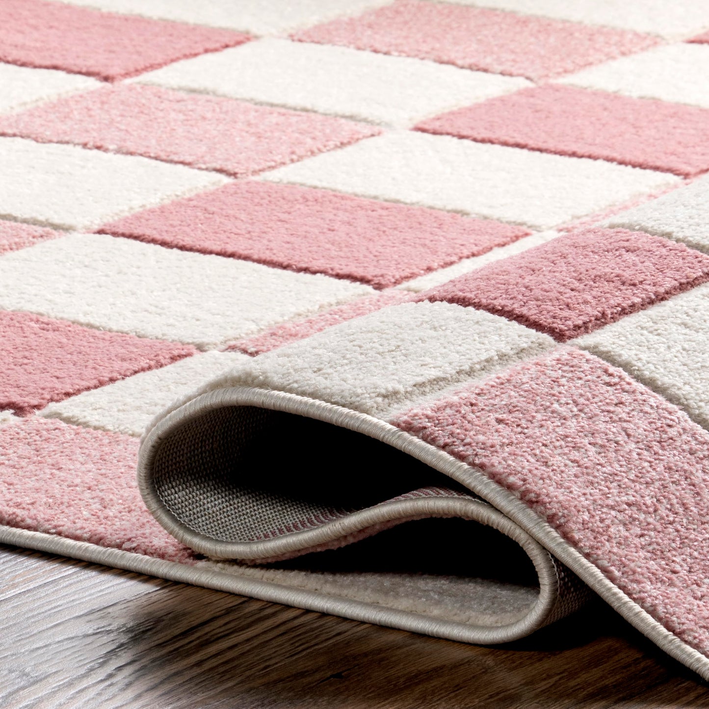 nuLOOM Aubrey Checkered Kids Area Rug, 4x6, Pink