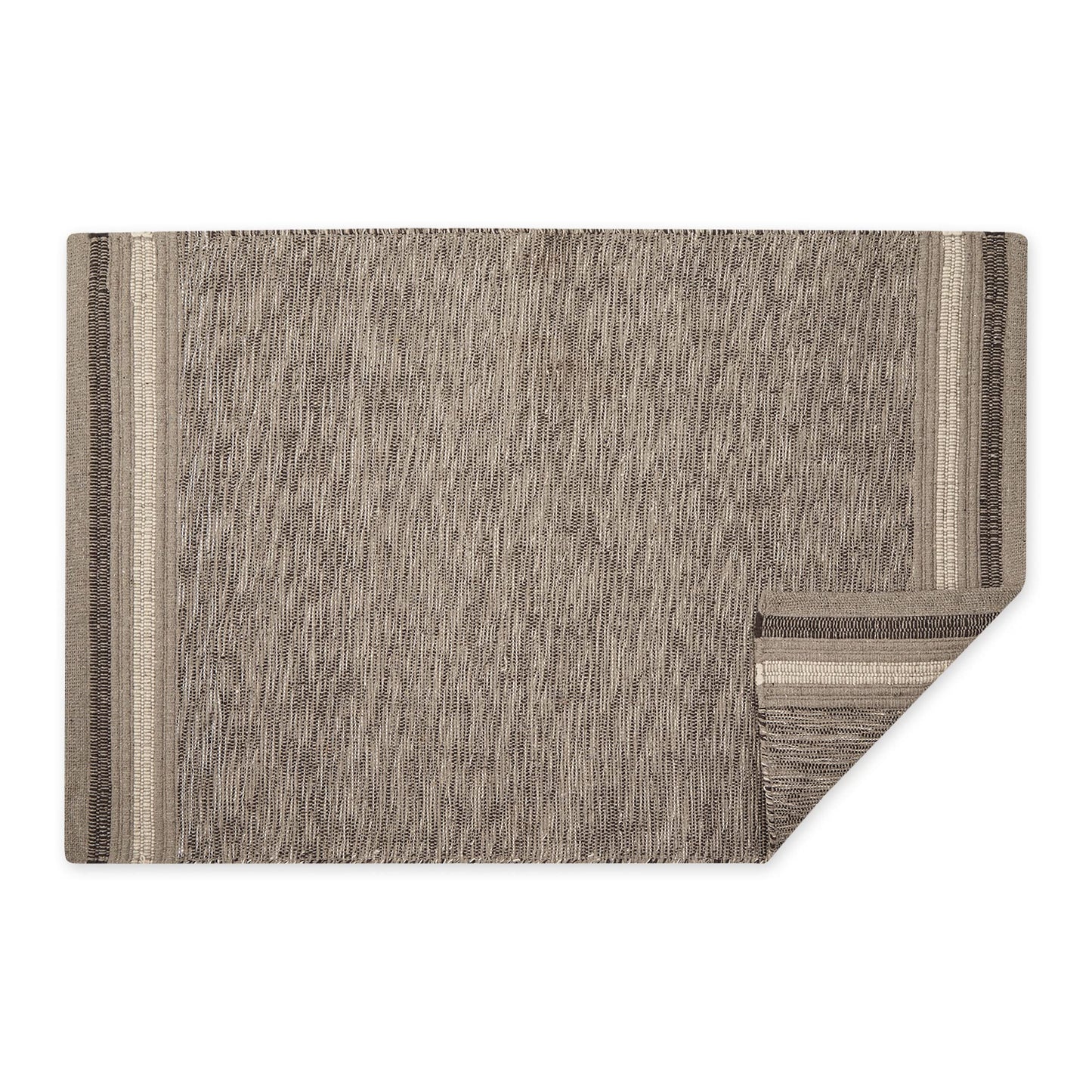 DII Variegated Recycled Yarn Modern Edge Stripe, 2x3', Stone