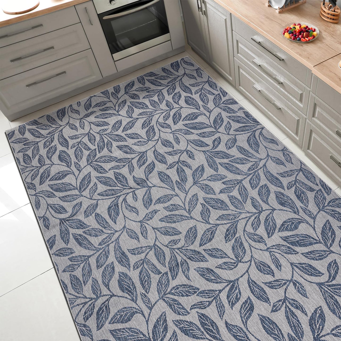 Keen Home Design Terrace Outdoor Area Rug - 46"x67" Washable Indoor/Outdoor Rug for Patio, Kitchen, Balcony, Beach, Garden, Deck and Porch, Size: 3'10" x 5'7", Garden