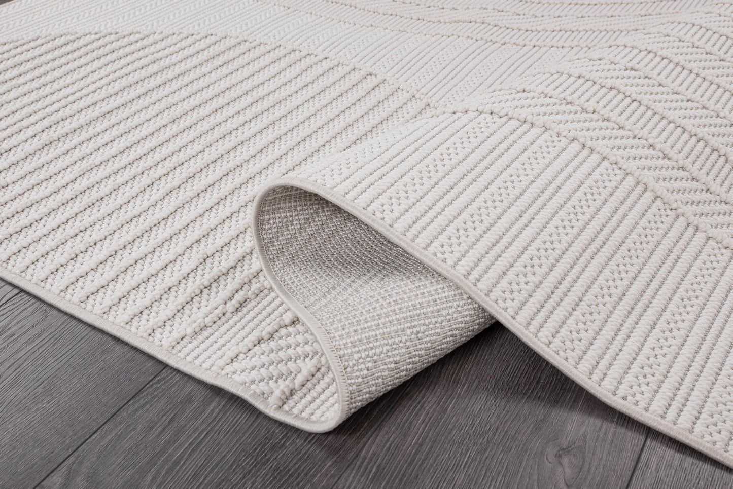 CAMILSON Micro Loop Rug 8x10 Modern Luxury Geometric Arch Area Rugs Soft High and Low Pile Stain Resistant Easy-Cleaning Non-Shedding for Living Room Indoor Carpet (8 x 10 / White)