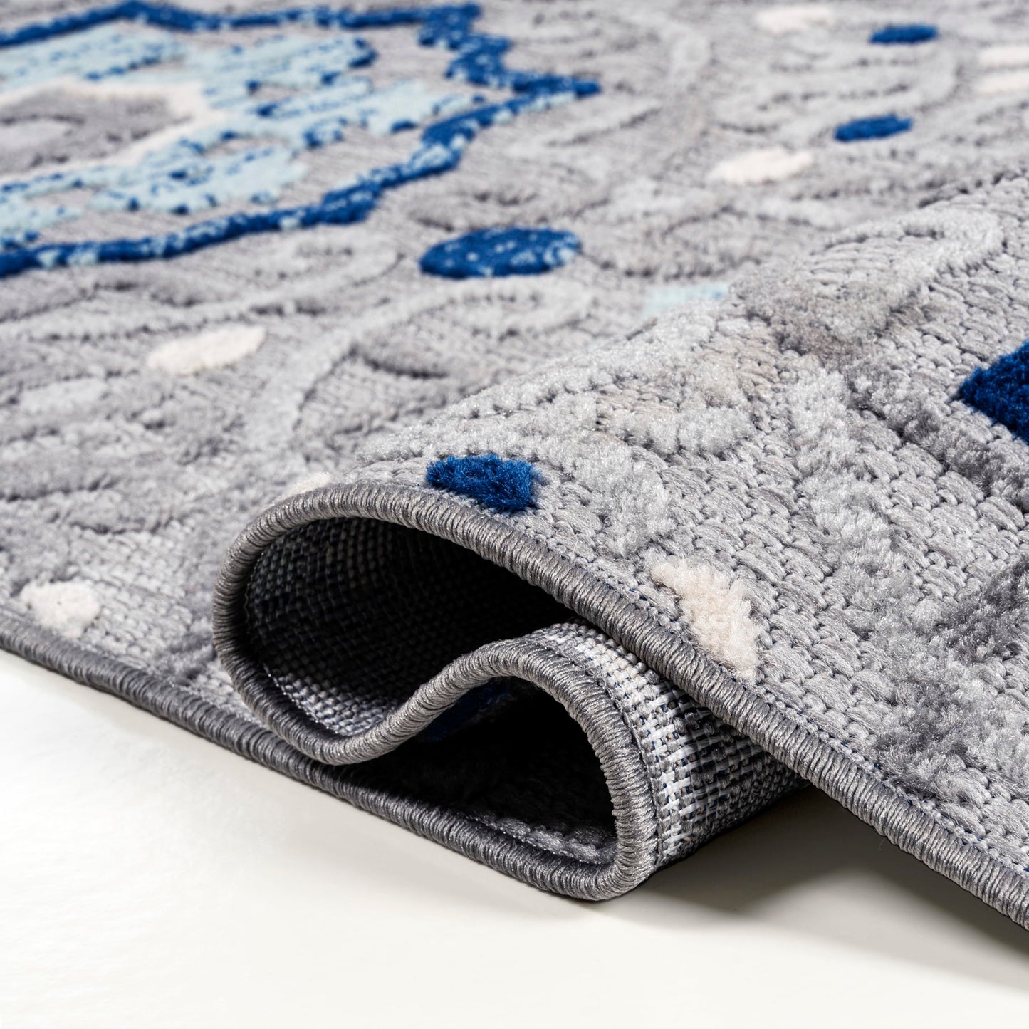 JONATHAN Y Mediterranean Medallion Indoor Outdoor Square Area Rug 5X5 Blue/Gray, Boho for Backyard, Patio, Porch, Easy-Cleaning, High Traffic, Pet-Friendly, Non-Shedding (AMC101A-5SQ)