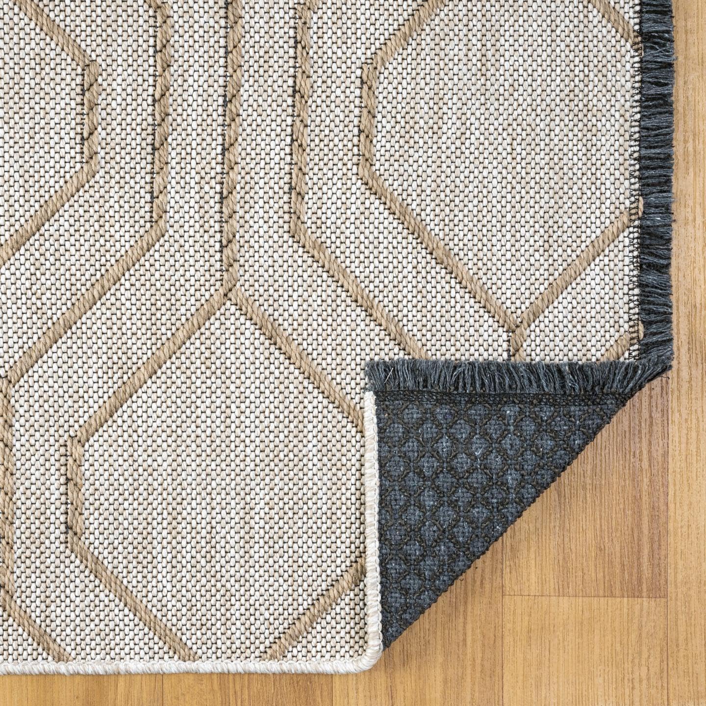 LUXE WEAVERS Moroccan Trellis Beige 5x7 Washable Area Rug, Anti-Slip Geometric Carpet