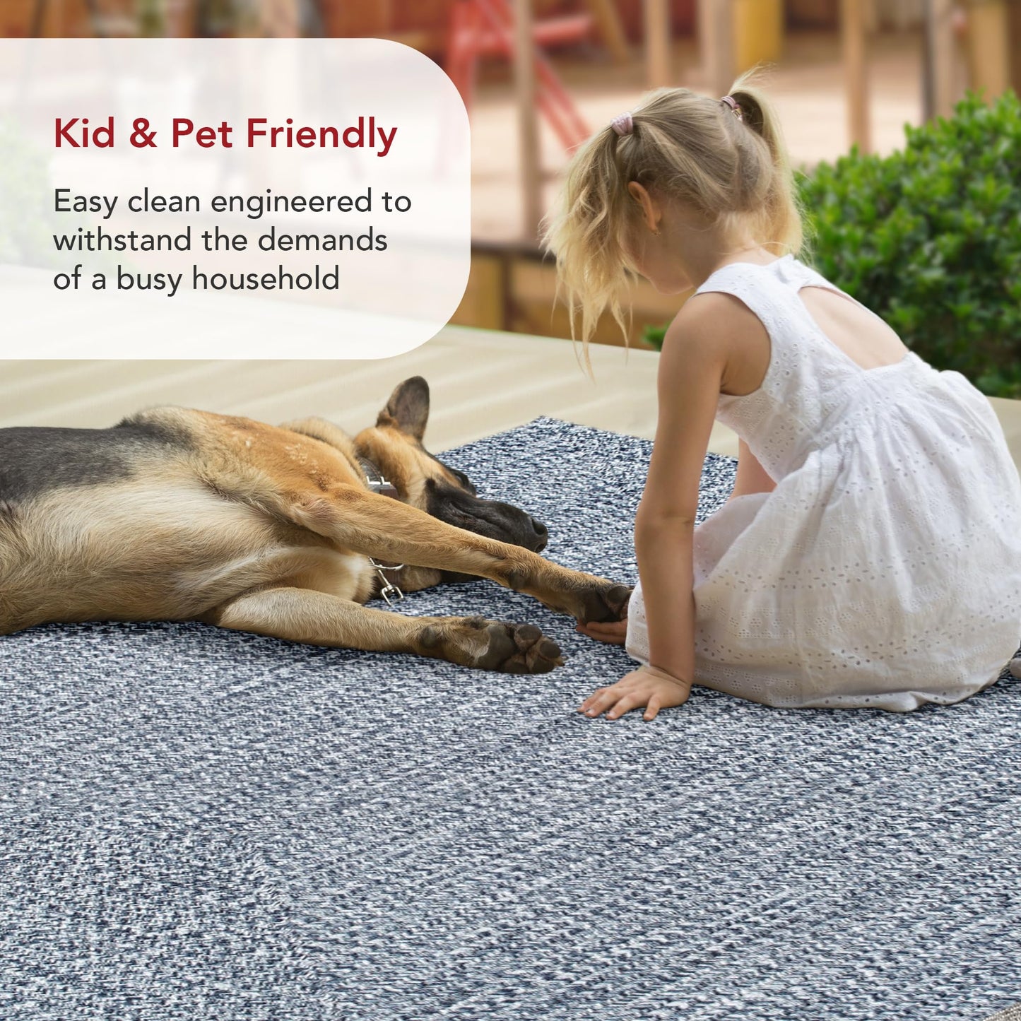 nuLOOM 5' x 8' Solid Hand Braided Indoor/Outdoor Area Rug, Pet-Friendly, High Traffic, Weather Resistant, for Patio, Balcony, Bedroom, Living, Dining Room, Wynn Navy