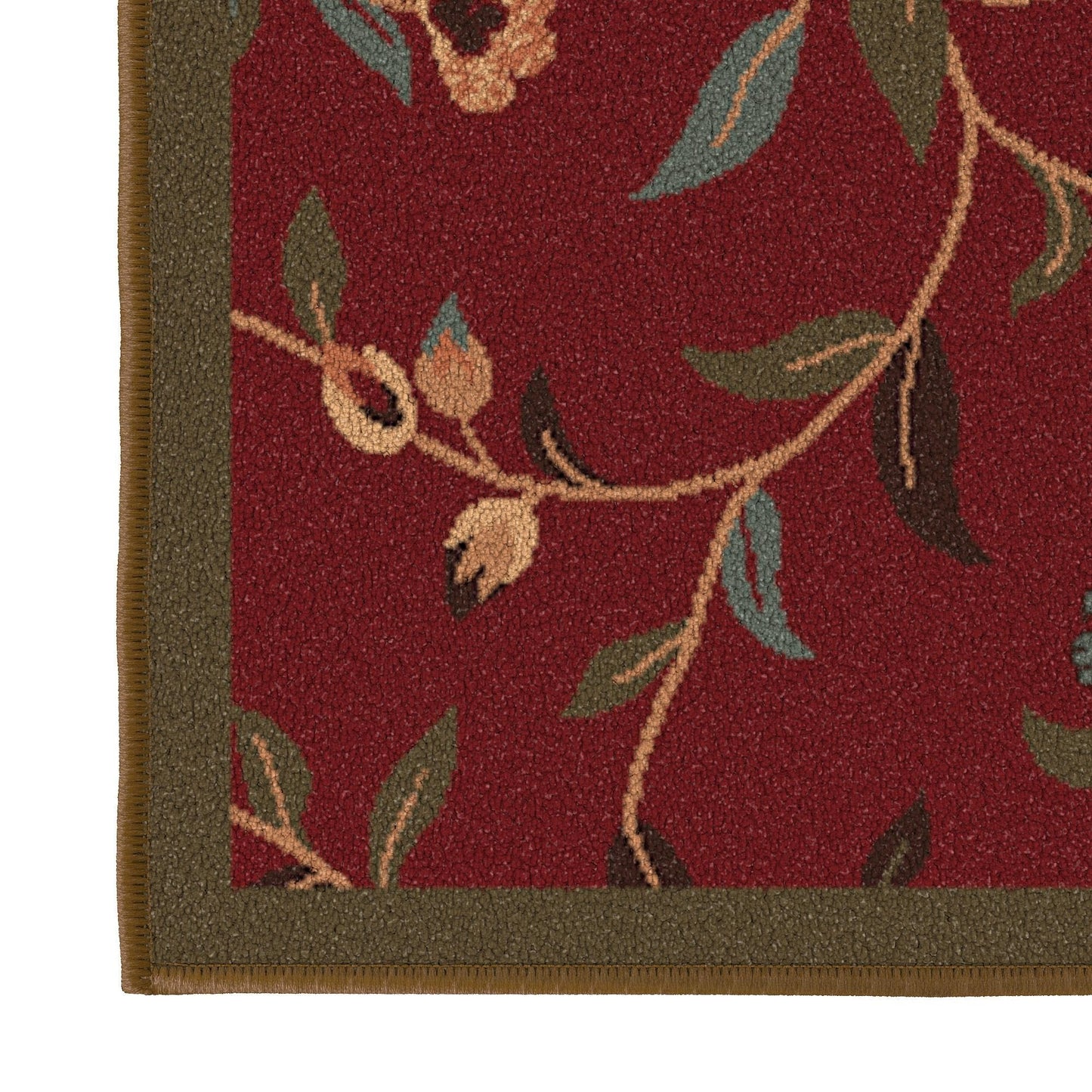 Ottomanson 3'3" x 4'7" Rugs for Living Room Floral Area Rug for Bedroom - Non Slip Durable Large Floor Carpet for High Traffic Areas - Indoor Rug for Dining Room Kitchen Kids Playroom, Red