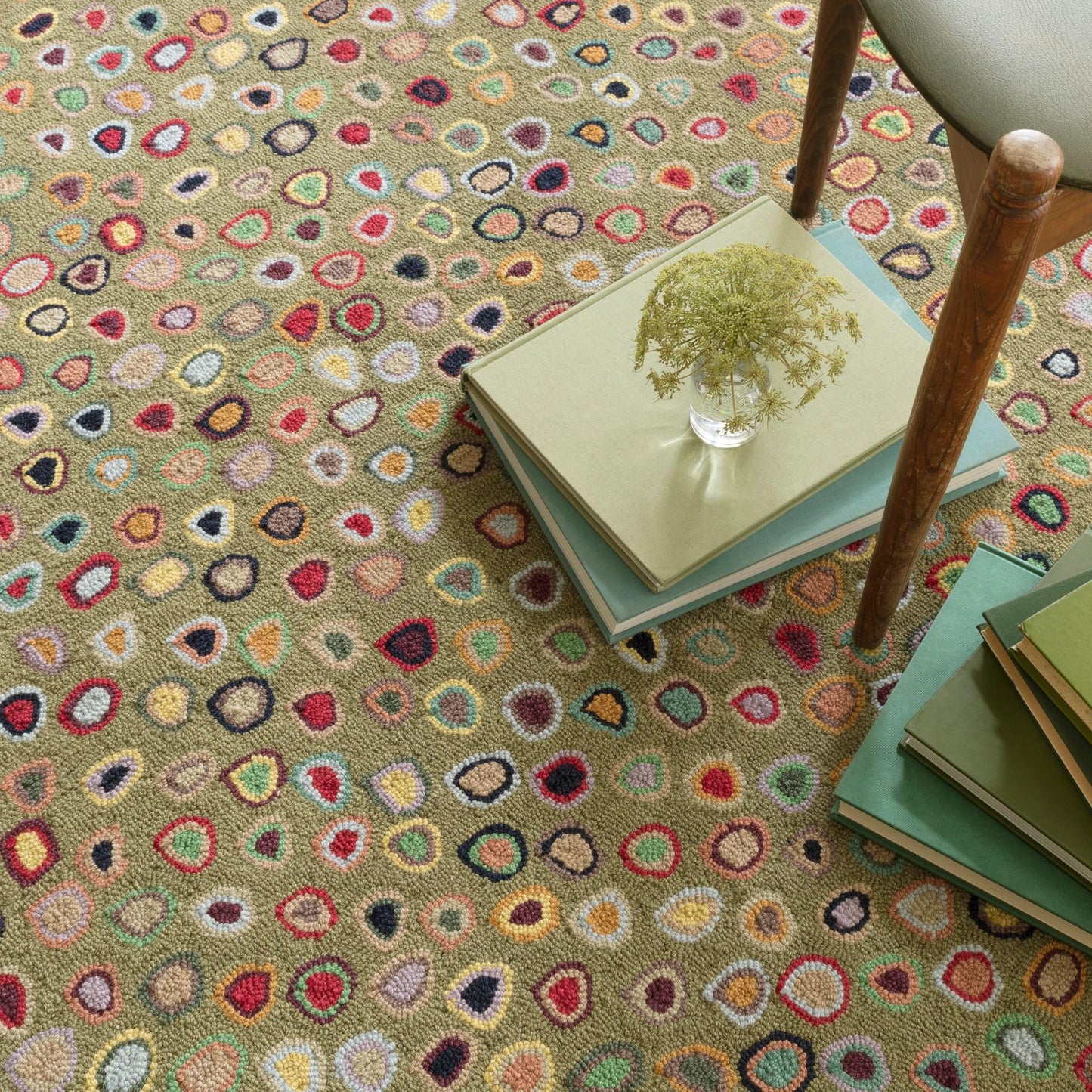 Dash and Albert Cat's Paw Wool Area Rug - 2' x 3' Sage Geometric Hand Micro Hooked Accent Rug - Durable, High Traffic Areas Living Room, Hallway, Stairs