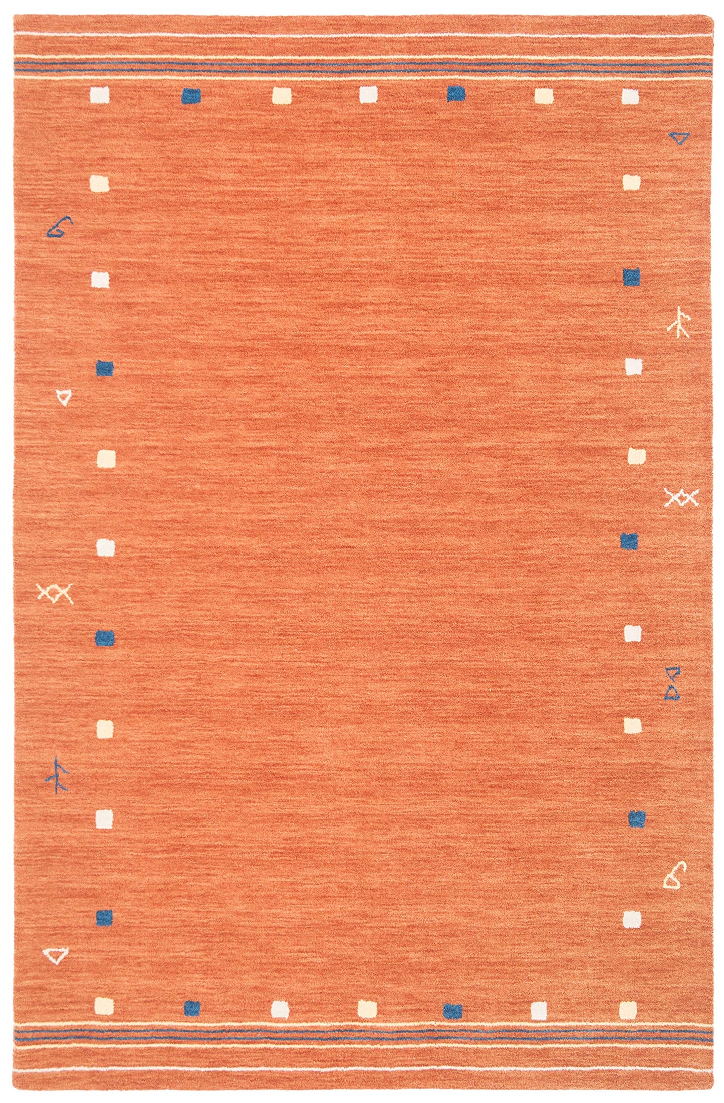 SAFAVIEH Himalaya Collection Area Rug - 5' x 8', Rust, Handmade Boho Tribal Wool, Ideal for High Traffic Areas in Living Room, Bedroom (HIM563P)