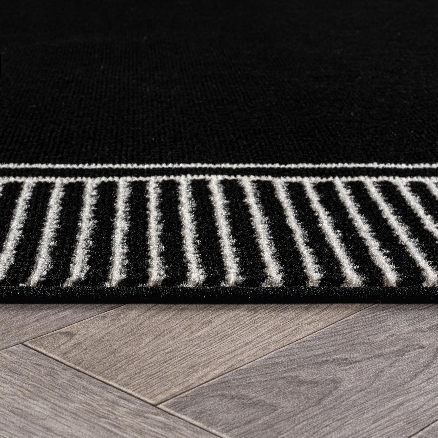Rugshop Modern Distressed Bordered Indoor Area Rug for Living Room,Bedroom,Kitchen Rug Low Pile Rug with Jute Backing 5' x 7' Black