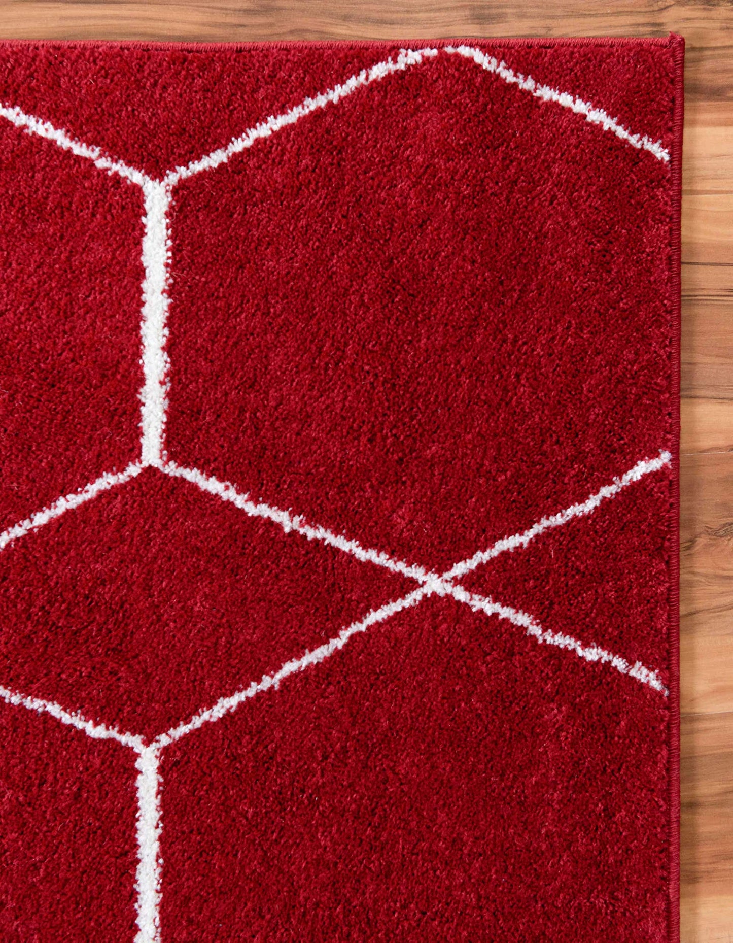 Unique Loom Trellis Frieze Collection Area Rug - Geometric (5' 1" x 8', Red/ Ivory)