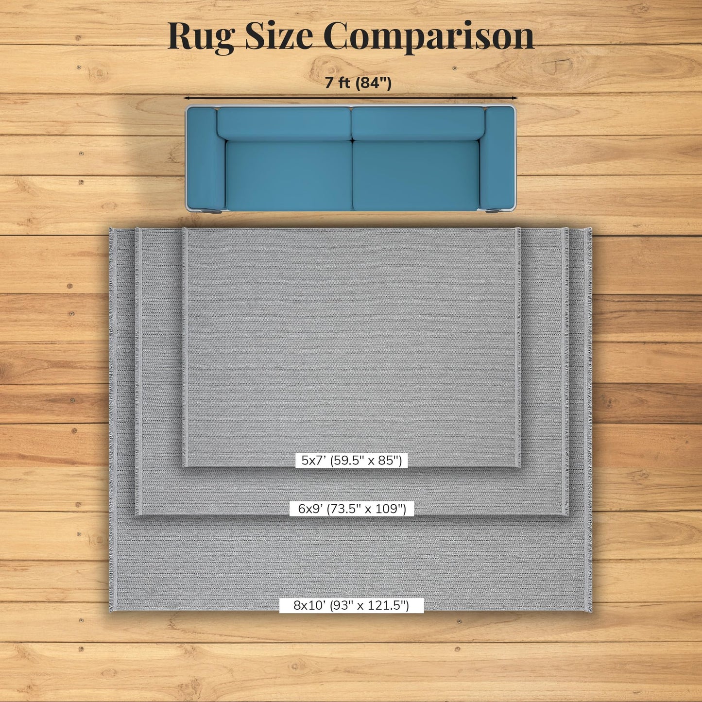 LUXE WEAVERS Modern Farmhouse Textured Area Rug, Neutral Carpet, Gray 5x7