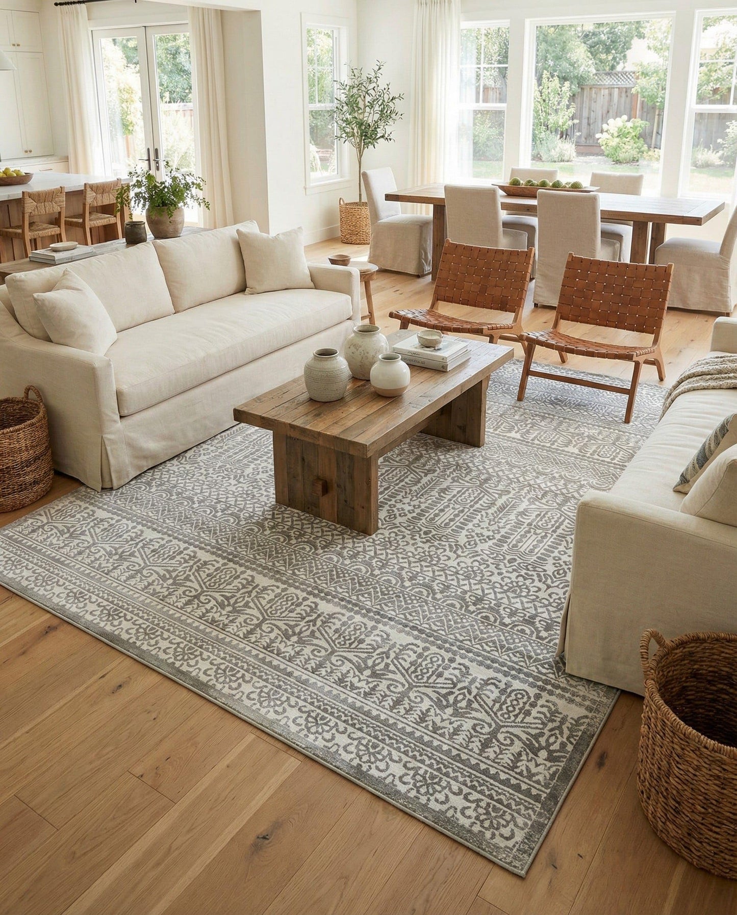 Rugs.com - Uptown Rug – 9' x 12' Gray Easy-Clean Area Rug – Textured Low Pile for Living Rooms, Dining Rooms, and Farmhouse Decor