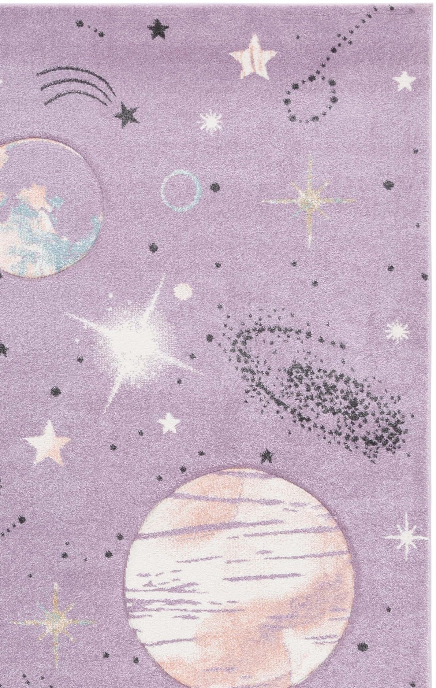 SAFAVIEH Carousel Kids 100 Collection Area Rug - 4' x 6', Purple & Orange, Transitional Design, Stain Resistant, Ideal for High Traffic Areas in Living Room, Bedroom & Dining Room (CRK122V-4)