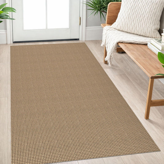 IOHOUZE Washable Area Rug 3x5 Non Slip Rubber Backed Rugs for Entryways Indoor Outdoor Doormat Woven Cotton Throw Rug Floor Carpet for Entrance Kitchen Living Room, Orange/Tan/Brown