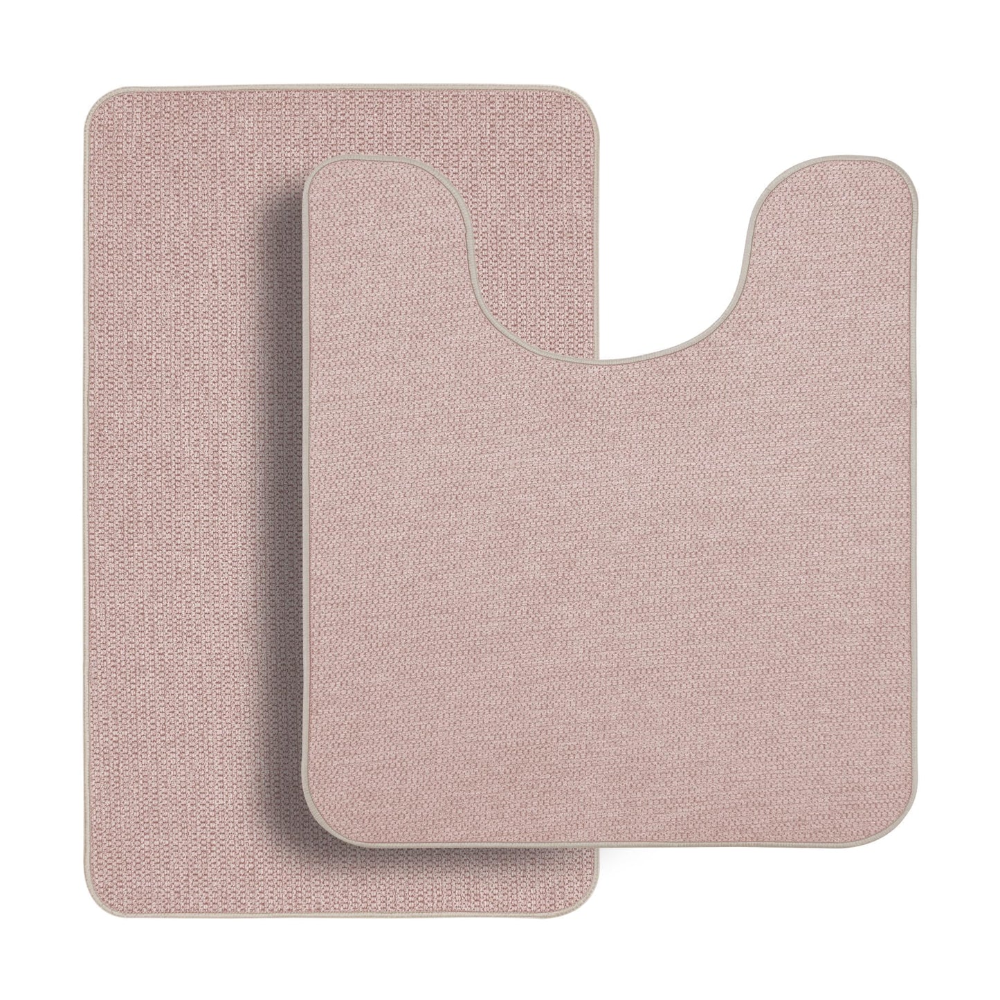 Bosap Bathroom Rugs Set 2 Pieces,Thin Bathroom Mats,Toilet Rugs,Quick Dry,Non-Slip,Machine Washable,Low Pile,Absorbent Bath Mats,Shower,Sink,Home Decor Accessories.Beige,1'5"x2'3"+1'8"x2" U Shape
