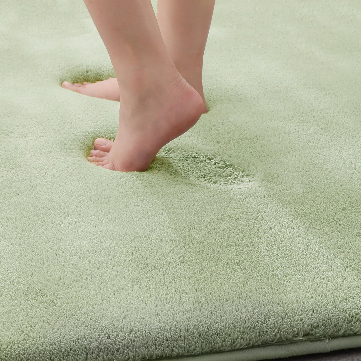 MINIDEAR Bathroom Rugs Sets 2 Piece - Thick Memory Foam Bath Mat, Ultra Soft, Plush Fluffy, Non-Slip, Quick Dry, Absorbent Washable Mat for Tub, Home Decor (32x20 & 36x24 Inch, Sage Green)