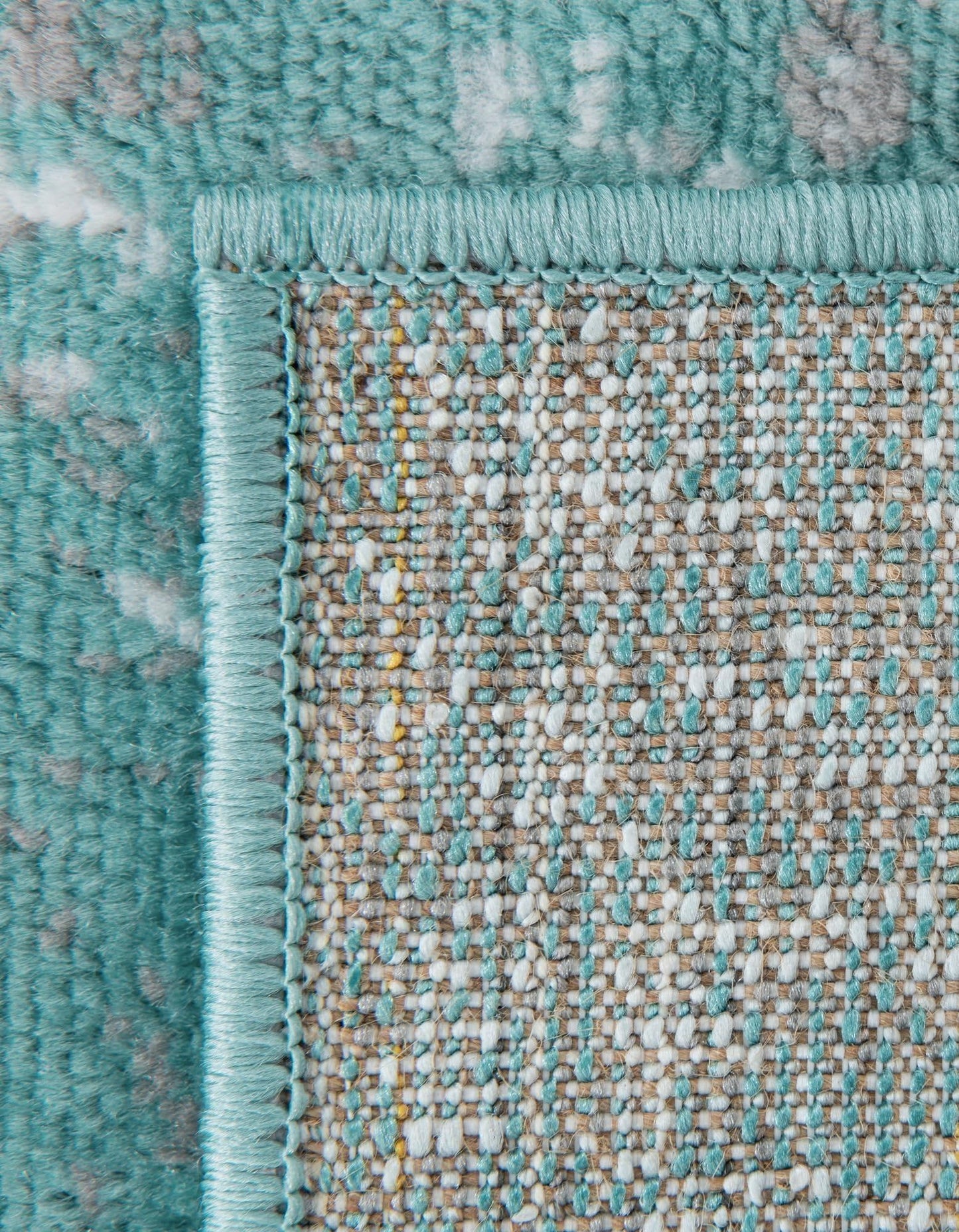 Unique Loom Sofia Collection Area Rug - Casino (6' 1" Square Turquoise/Ivory)