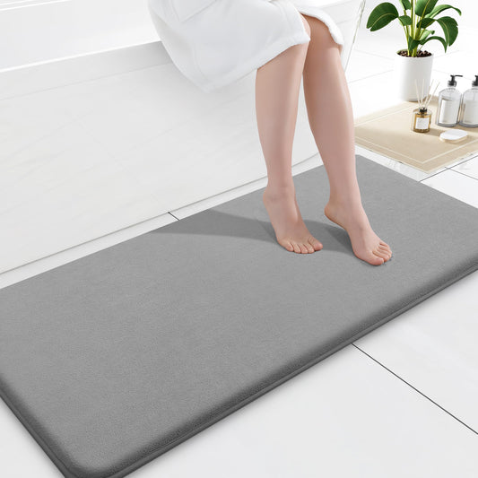 Smiry Memory Foam Bath Mat 47x17, Grey
