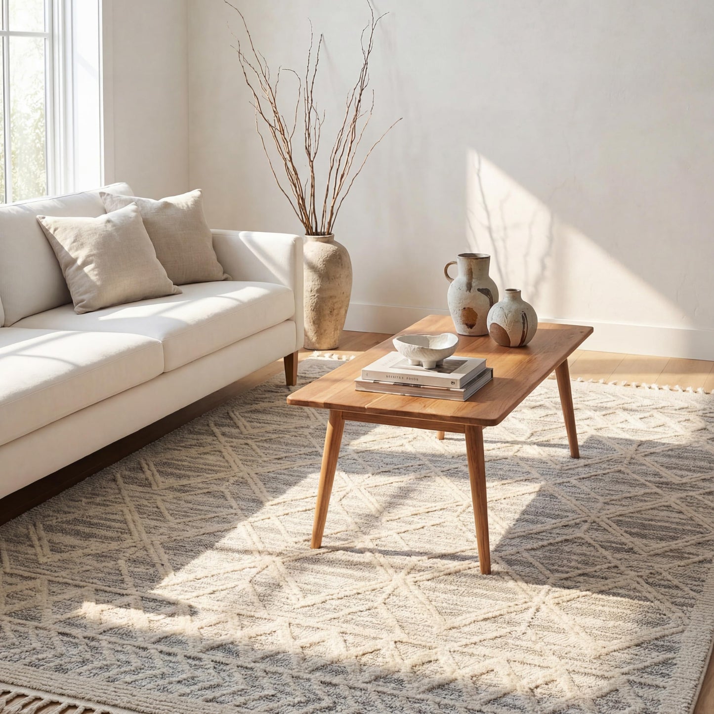 nuLOOM 3x5 Ansley Moroccan Tassel Area Rug, Light Grey, High-Low Textured Bohemian Design, Plush High Pile, Stain Resistant, For Bedroom, Living Room, Hallway, Entryway