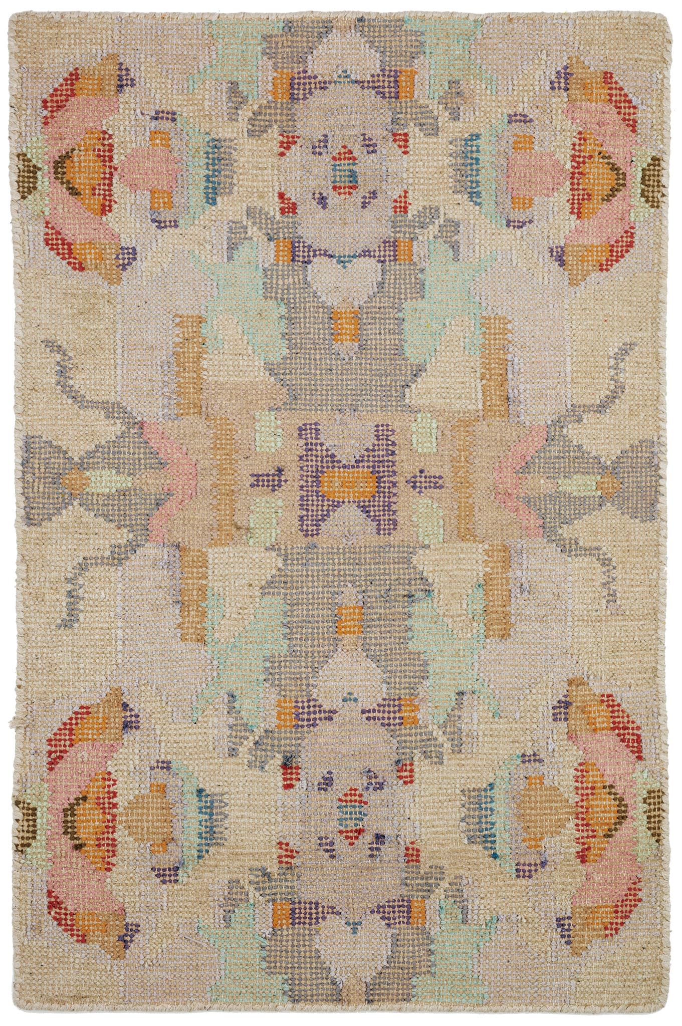 Dash & Albert Chapel Hill Hand Loom Knotted Cotton Rug, 8.5 X 11.5 Feet, Multicolored Geometric Pattern