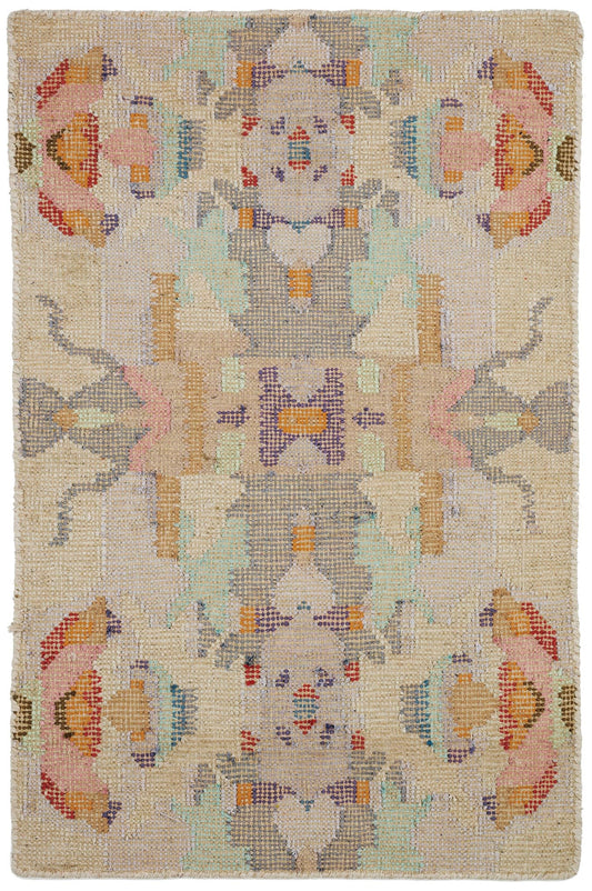 Dash & Albert Chapel Hill Hand Loom Knotted Cotton Rug, 8.5 X 11.5 Feet, Multicolored Geometric Pattern