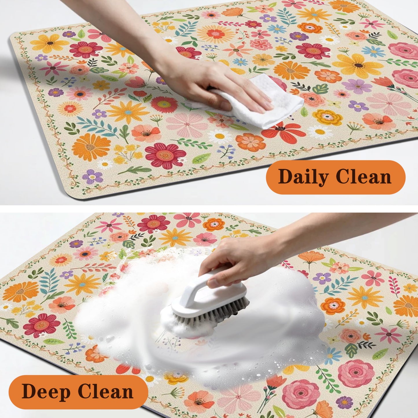 Pet Feeding Mat for Floors Waterproof Dog Mat for Food and Water Absorbent Quick Dry Non Slip mat for Cat Bowls