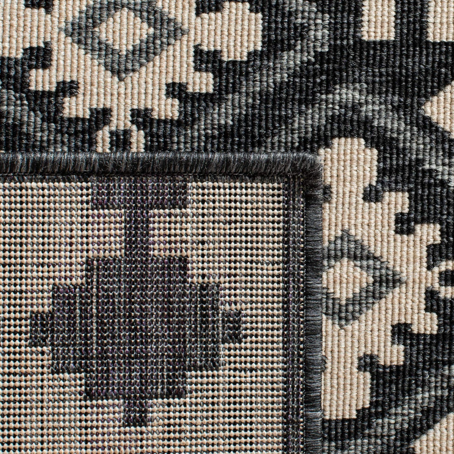 SAFAVIEH Washable Rug Outdoor Veranda Collection - 2'7" x 5', Ivory & Grey, Non-Shedding & Easy to Clean, Ideal for Patio, Backyard, Mudroom (VER099-0451)