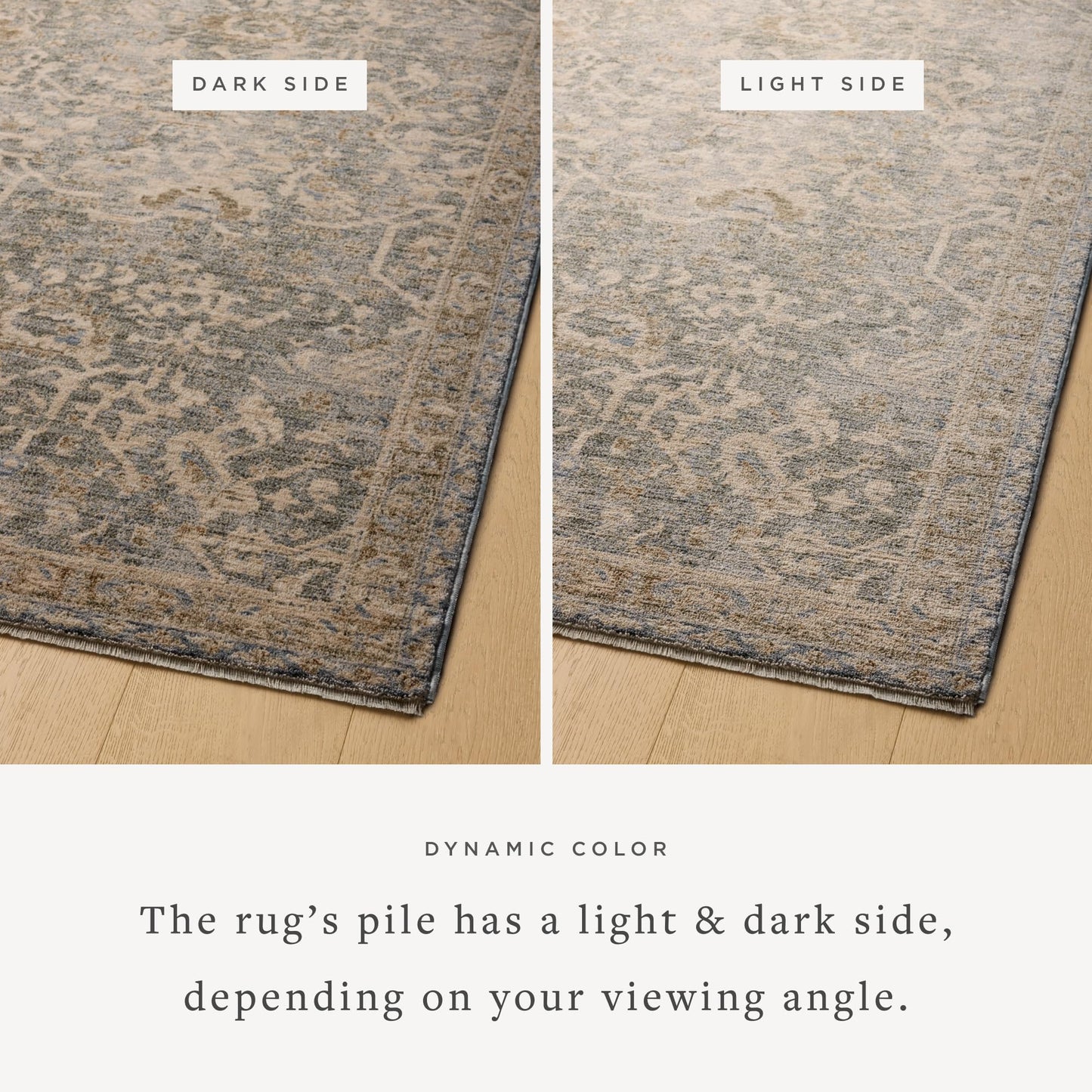 Loloi Magnolia Home by Joanna Gaines Junie Collection JUE-01 Blue/Natural 9'-6" x 13', .38" Pile Height, Area Rug