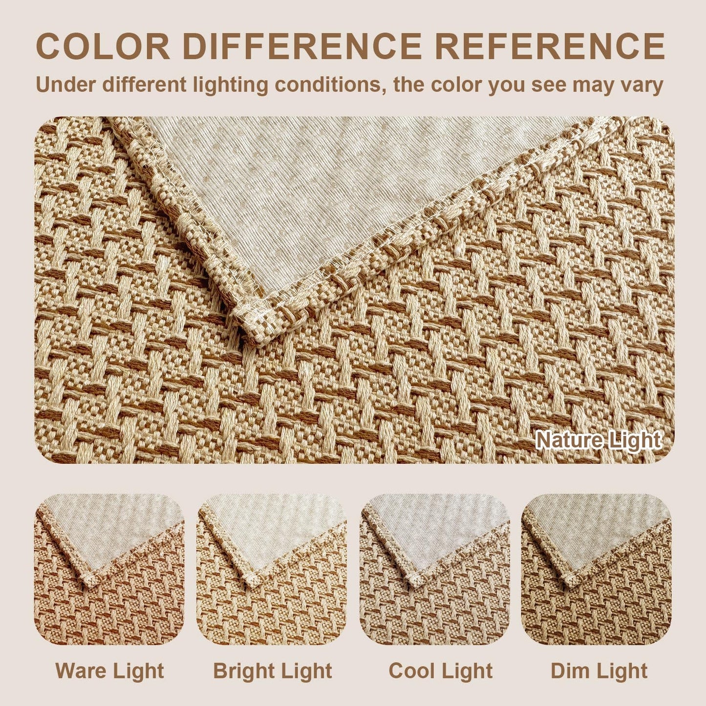HAPACE Braided Rug Faux Jute Entryway Rug 2' x 5' Non-Slip Backing Machine Washable Natural Boho Area Rugs for Entryway, Bedroom, Living Room, Doormat, Farmhouse, Laundry, Kitchen, Dining Light Brown