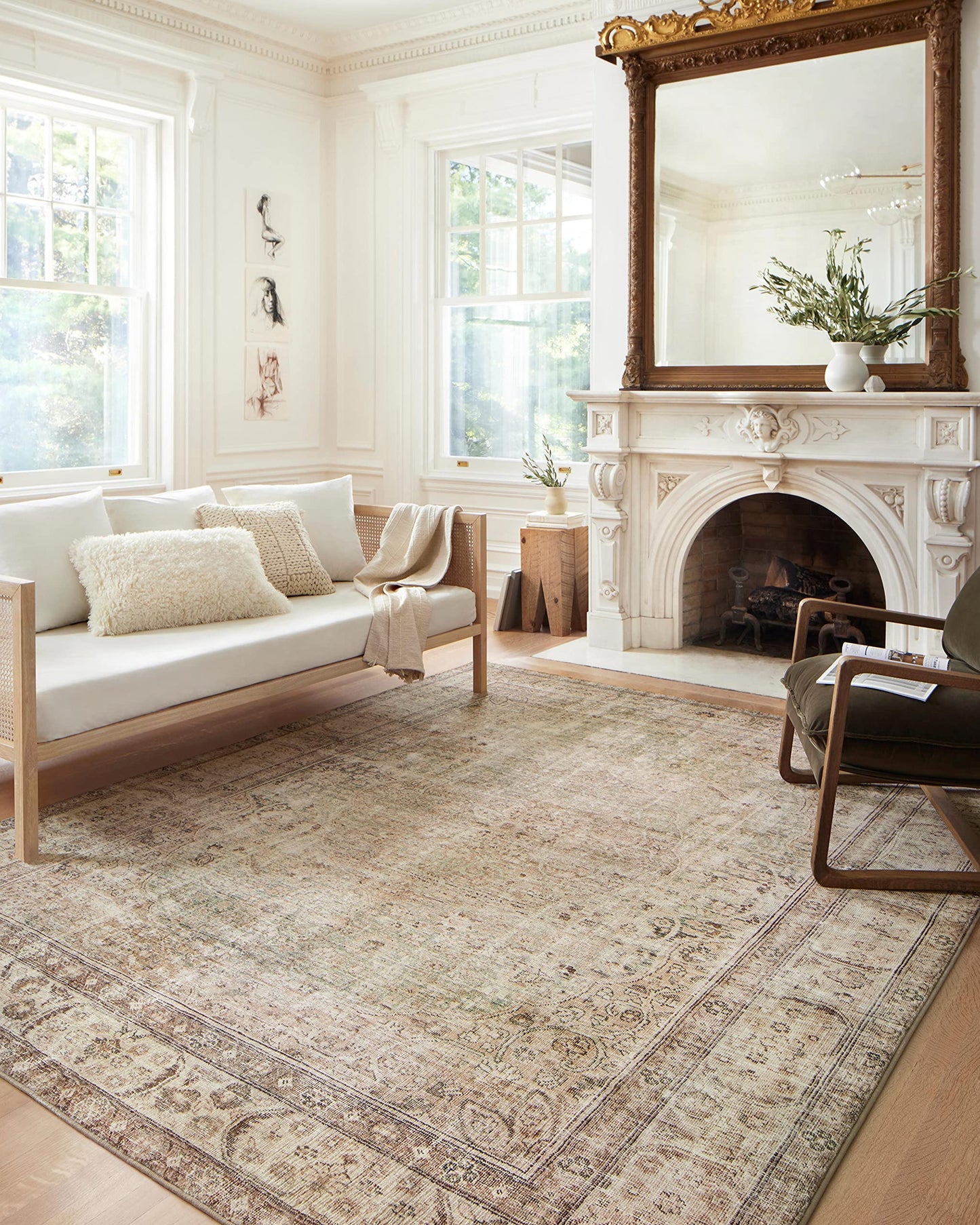 Loloi Margot Collection MAT-01 Antique/Sage 8'-6" x 11'-6" Area Rug feat. CloudPile, No-Shed Easy Clean Large Patterned Area Rug for Living Room, Bedroom, Dining Area