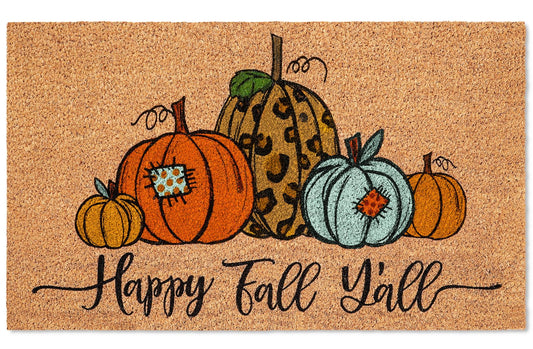 JarThenaAMCS Fall Natural Coir Doormat Autumn Pumpkin Floor Mat Rustic Farmhouse Non-Slip Rectangle Entrance Door Rug for Thanksgiving Harvest Indoor Outdoor Bathroom, 16.5 x 29.1 in