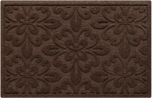 WaterHog Phoenix Front Door Mat Indoor Outdoor Entrance, Absorbent All-Weather Doormat with Non-Slip Rubber Backing, Dirt & Moisture Trapper, Low Profile, Easy Clean, Made in USA, 23"x35.5" Dark Brown