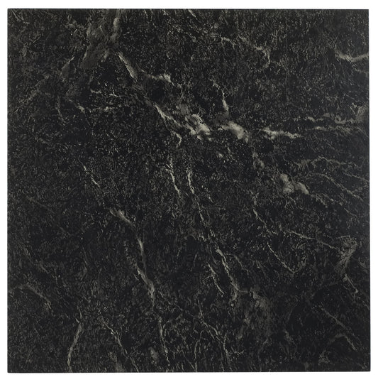 Nexus Self Adhesive 12-Inch Vinyl Floor Tiles, 20 Tiles - 12" x 12", Black w/White Vein Marble Pattern - Peel & Stick, DIY Flooring for Kitchen, Dining Room, Bedrooms & Bathrooms by Achim Home Decor
