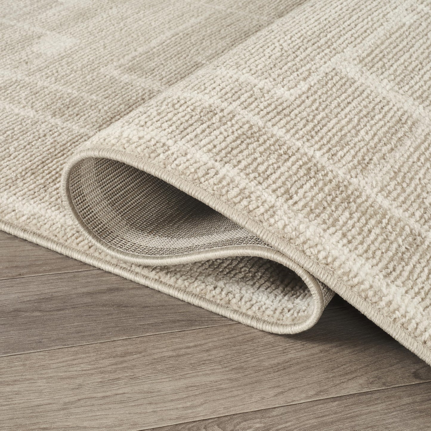 Abani Evelyn Collection Beige Area Rug - 7'9" x 10' - Grid Fade Pattern, Non-Shedding - Easy to Clean, Durable for Living Rooms, Dining Rooms & Family Rooms, Pet & Kid Friendly