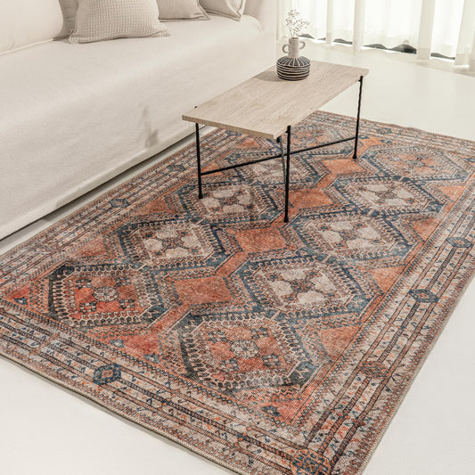 KNOTTING MATTERS Knot Tangelo 5’ x 8’ Area Rug – Tangelo Orange & Clay Heritage Flatweave, Low-Pile – Easy Clean Area Rug – Perfect for Living Room, Dining Room, Bedroom – Pet & Kid Friendly
