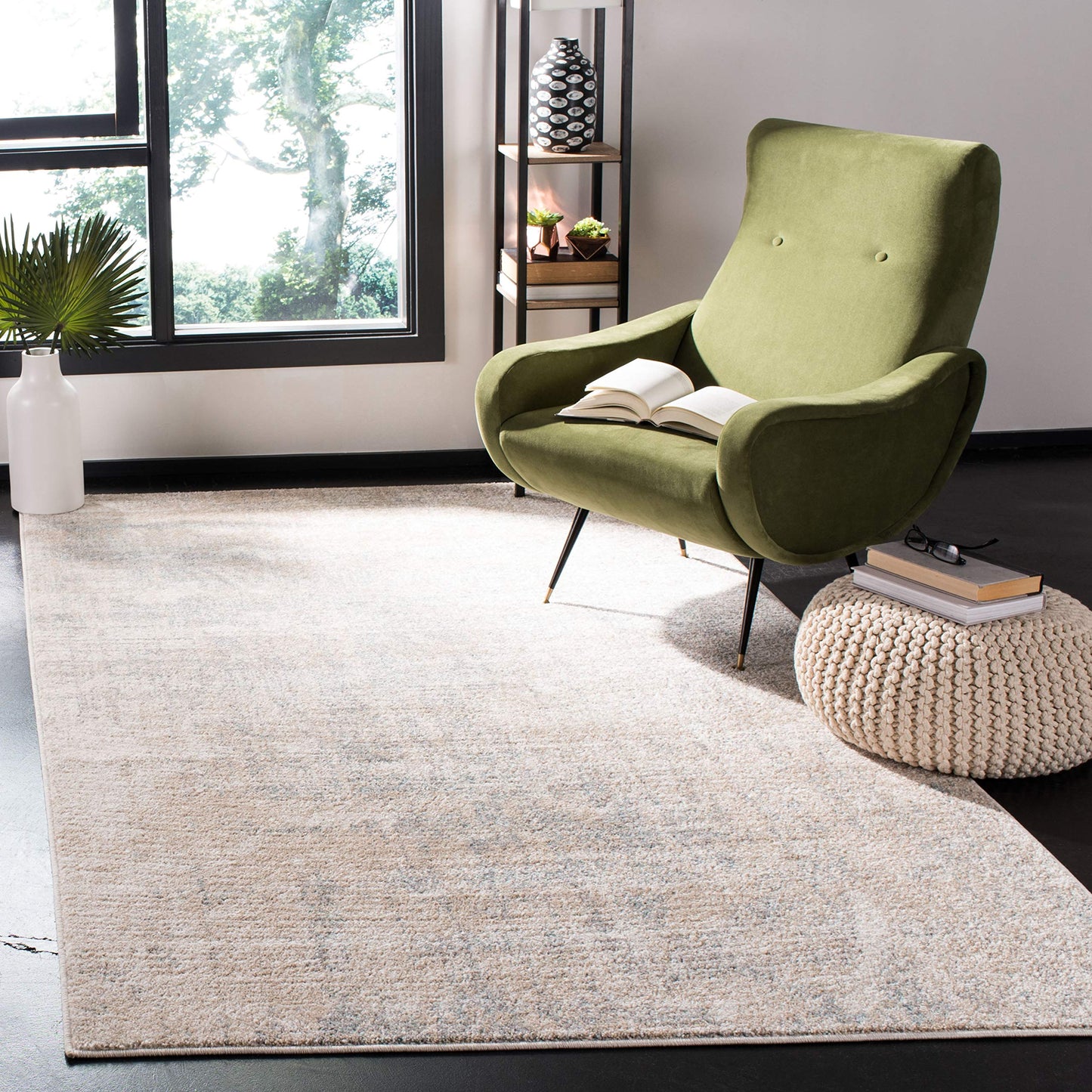 SAFAVIEH Adirondack Collection Accent Rug - 3' x 5', Beige & Slate, Modern Abstract Design, Non-Shedding & Easy Care, Ideal for High Traffic Areas in Entryway, Living Room, Bedroom (ADR207B)