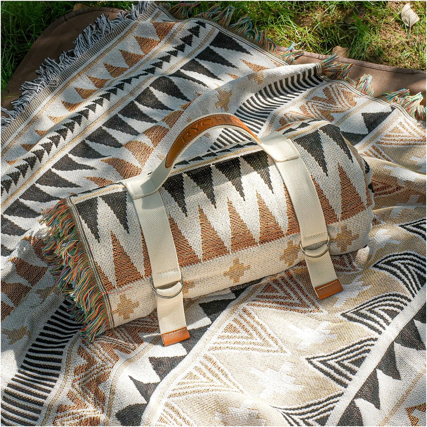 2 in 1 Extra Large Boho Beach Blanket Towel Giant Woven Outdoor Rug Picnic Mat Camping Gear Cruise Essential 2026 Summer Vacation Must Have Airplane Travel Accessories Costa Rica Hawaii Trip Stuff