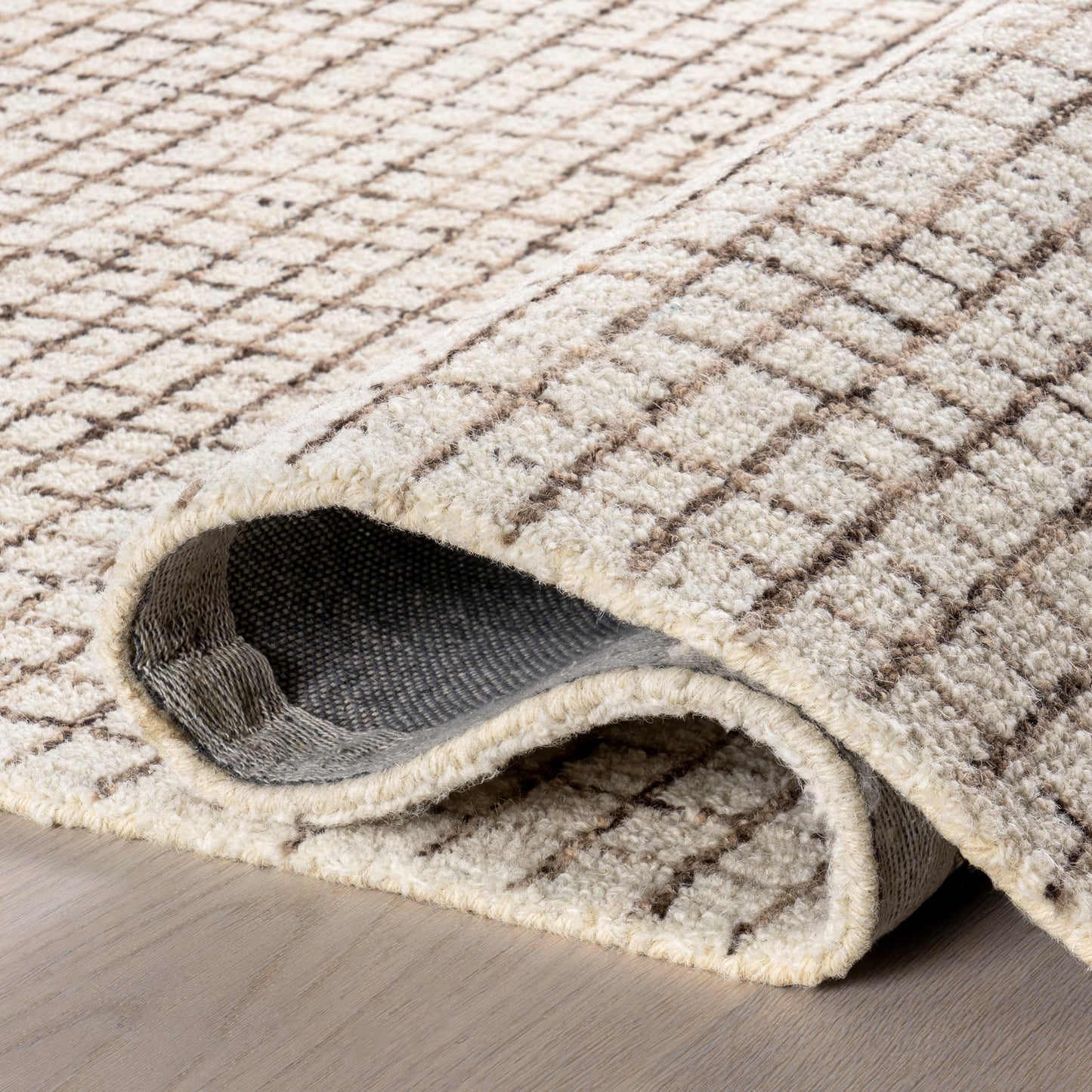 Rugs USA Melrose Cream, 6' x 9', Handmade, Wool & Cotton, Soft and Cozy, High Traffic, Stain Resistant, Easy Clean, Durable Area Rug for Bedroom, Living Room, Dining Space, Den, Entryway