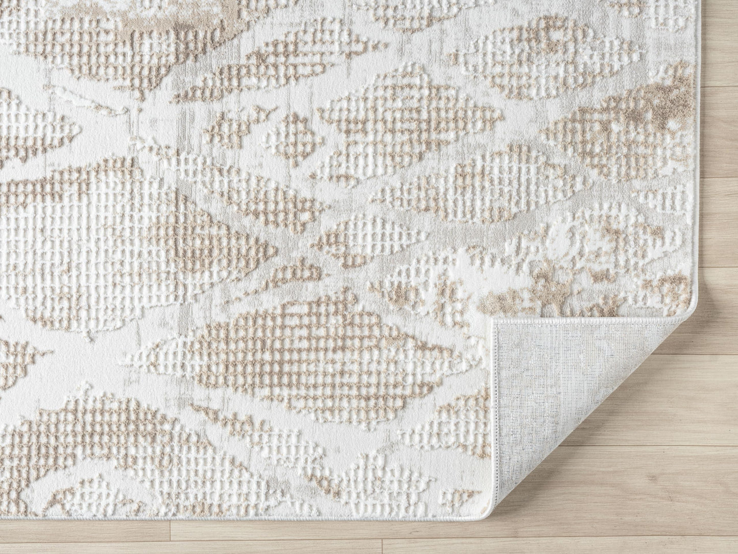RUGGERRUGS Adel Modern Area Rug for Living Room, 8x10 Rustic Distressed Abstract Large Beige Neutral Rug, Medium Pile Stain Resistant Carpet for Bedroom, Dining Room or Kitchen (8' x 10', Beige)