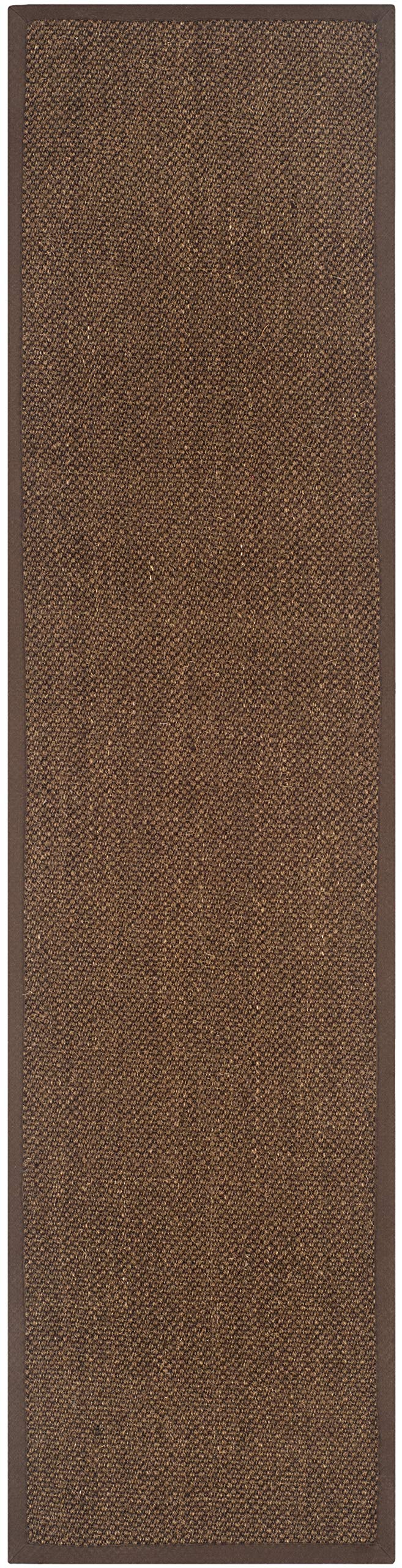 SAFAVIEH Natural Fiber Collection Area Rug - 2' x 4', Brown, Sisal, Woven Design with Border (NF443D)