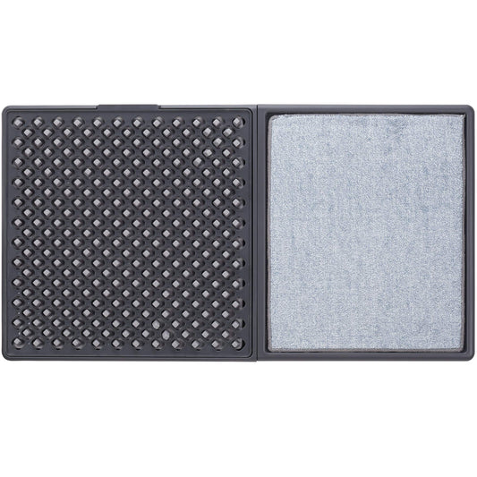 Cleanse My Sole Sanitizing Shoe Door Mat - Disinfecting - Quick 2 Step Cleaning - Durable - Ultra Absorbent - Anti Slip Bottom - Automatic Shoe Sole Cleaner - 17” x 13”