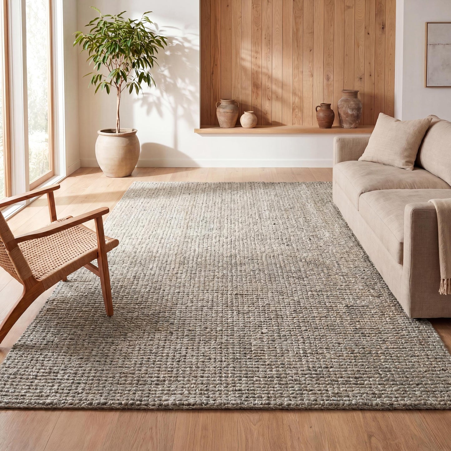 JONATHAN Y Pata Hand Woven Chunky Jute Gray Indoor Area Rug, 4x6, Bohemian, Rustic, Cottage, Easy-Cleaning for Living Room, Bedroom, Kitchen, Non-Shedding (NRF102C-4)