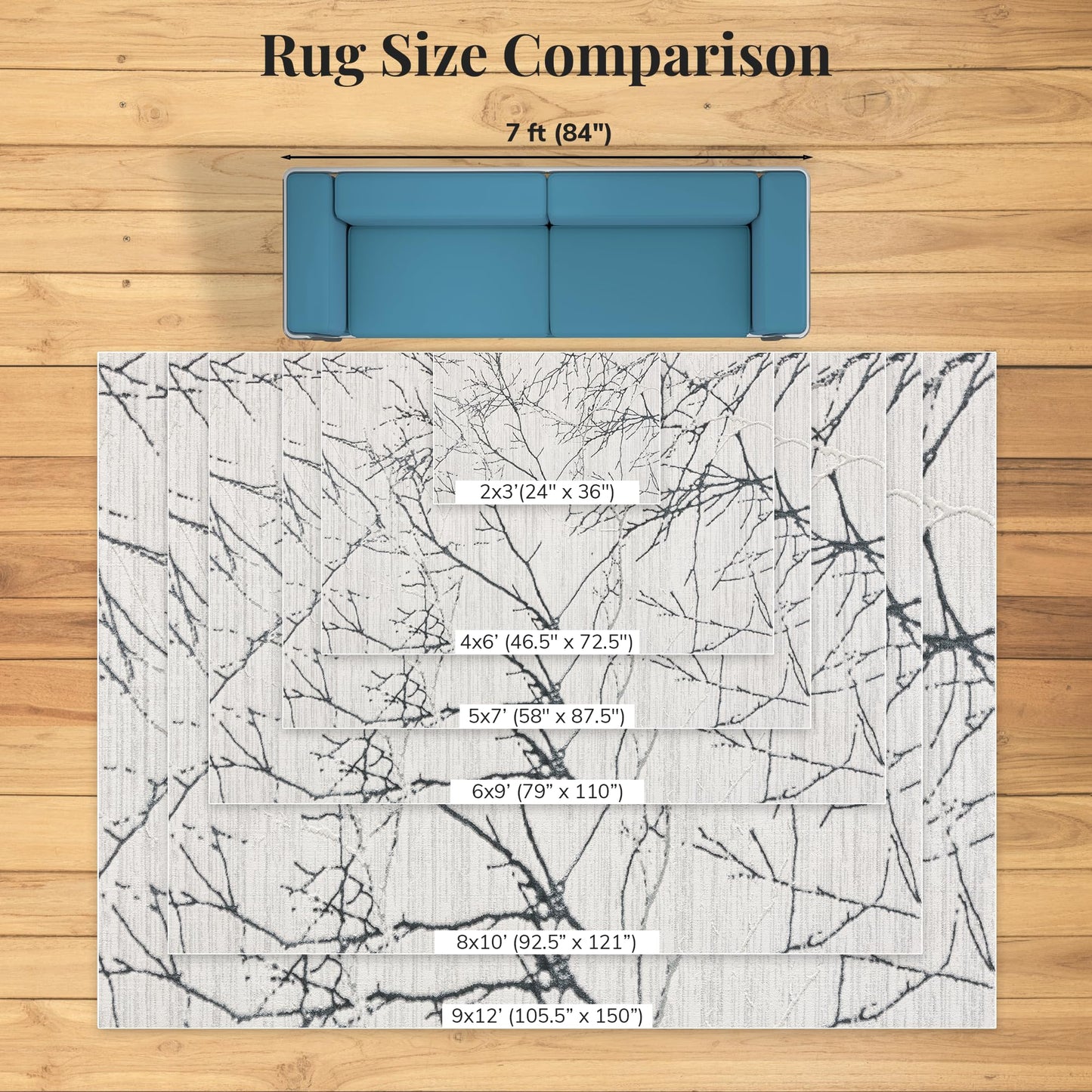 LUXE WEAVERS Modern Abstract Nature Cream Gray 4x6 Area Rug, Non-Shedding Carpet