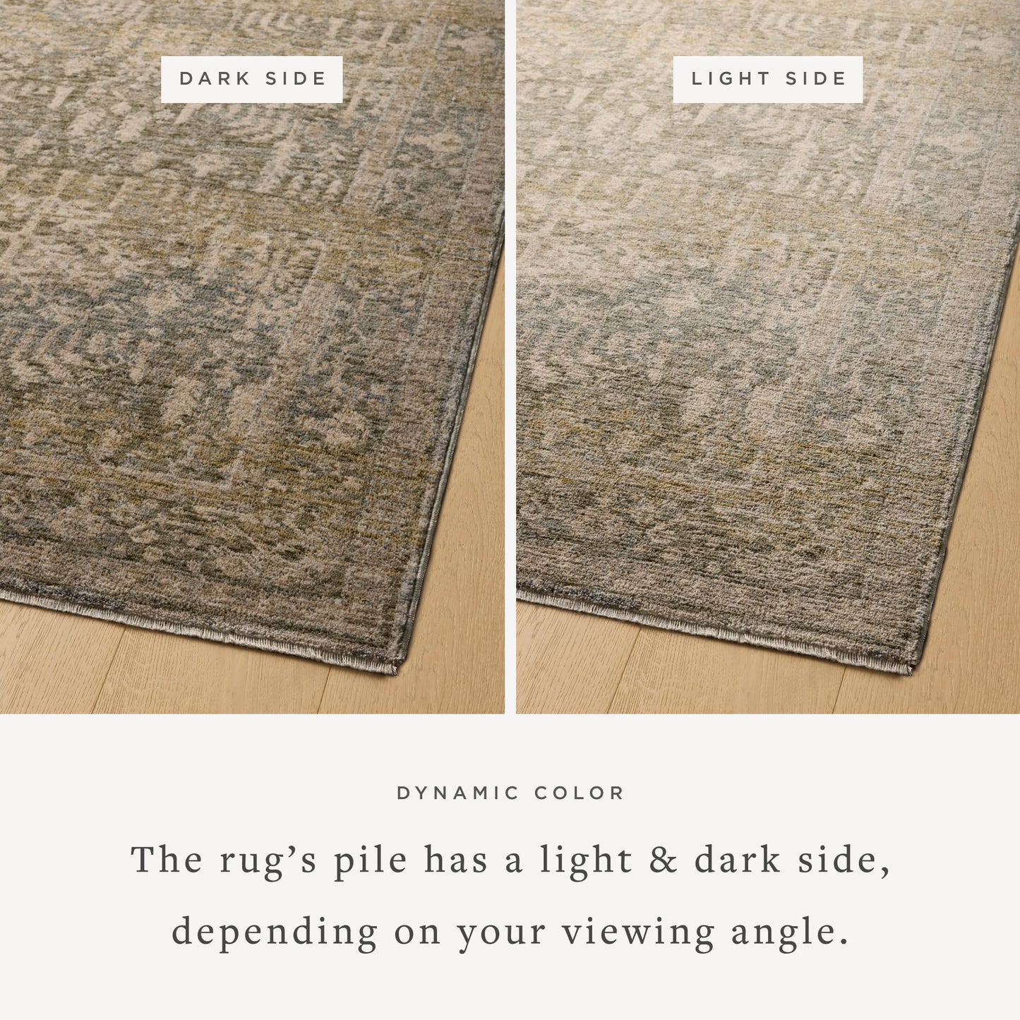 Loloi Magnolia Home by Joanna Gaines Junie Collection JUE-02 Moss/Natural 6'-7" x 9'-10", .38" Pile Height, Area Rug