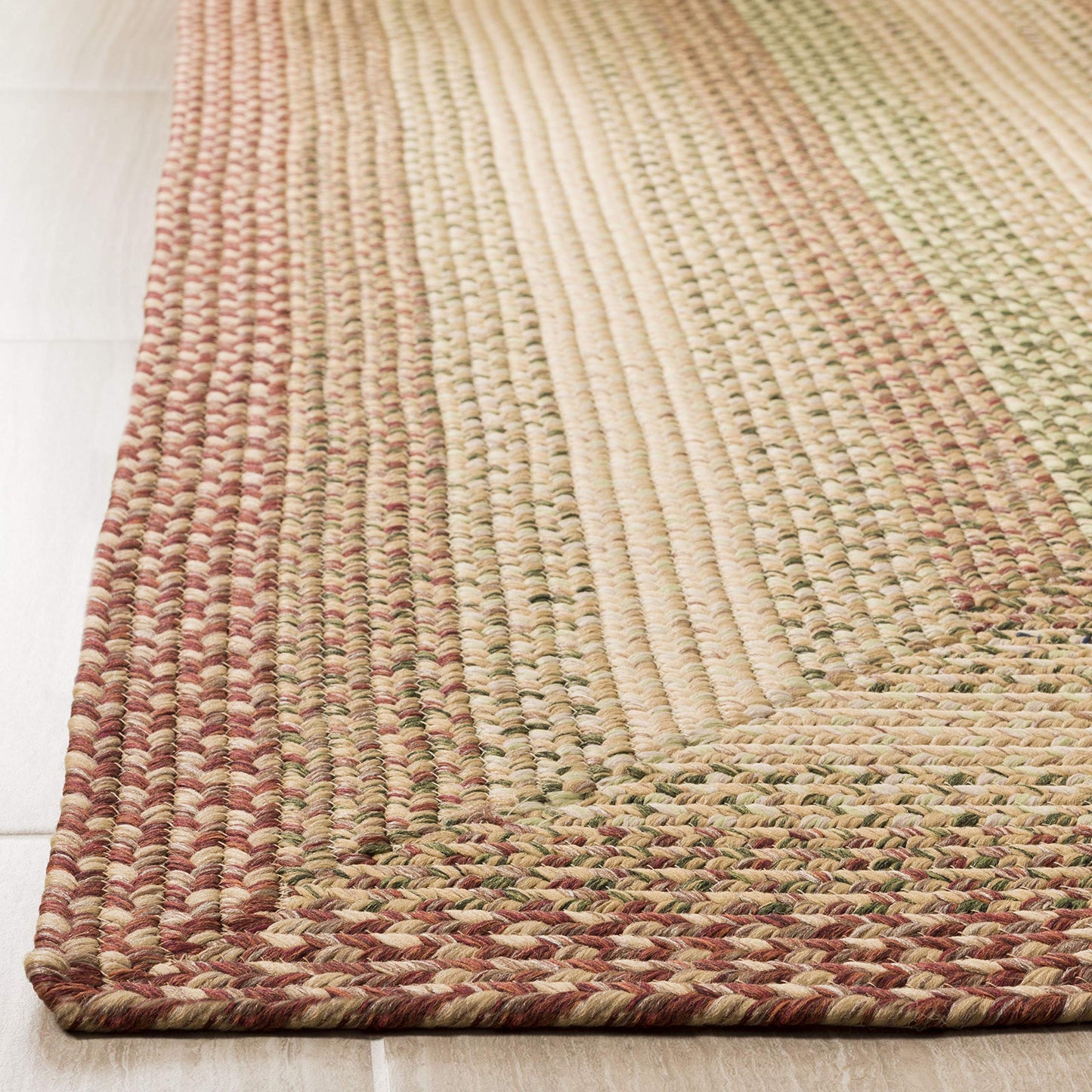SAFAVIEH Washable Rug Outdoor Braided Collection - 2'3" x 6' Runner, Rust & Multi, Weather Resistant & Easy to Clean, Ideal for Entryway, Patio, Kitchen, Mudroom (BRD303A)