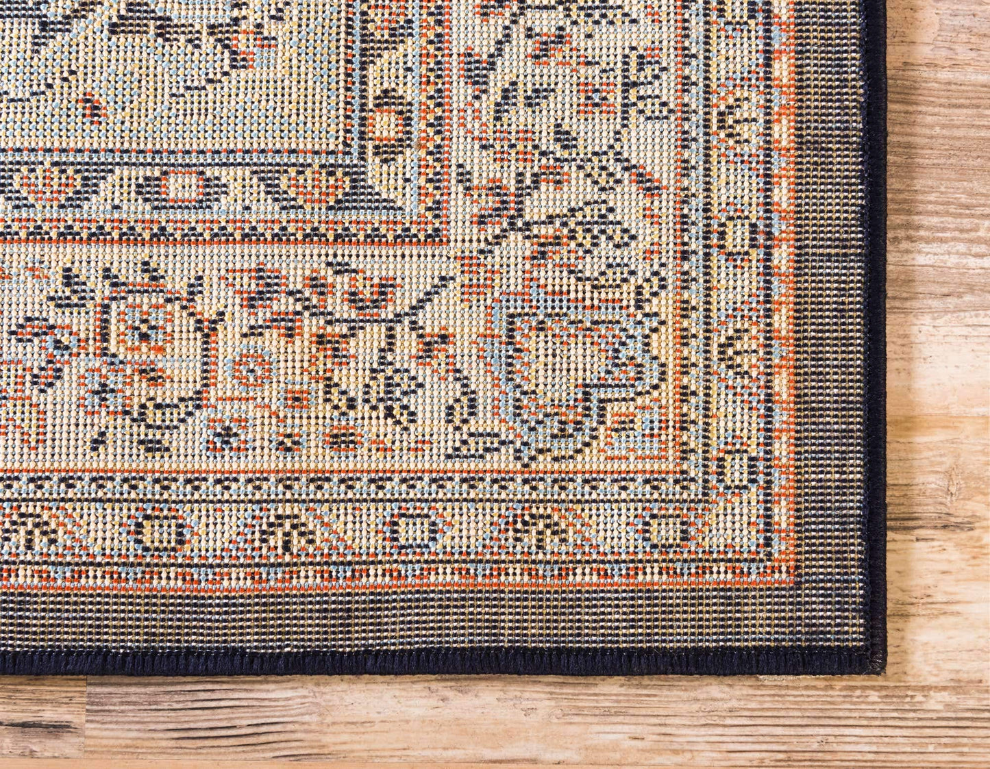 Unique Loom Reza Collection Traditional Persian Style Area Rug, 6 x 9 ft, Navy Blue/Ivory