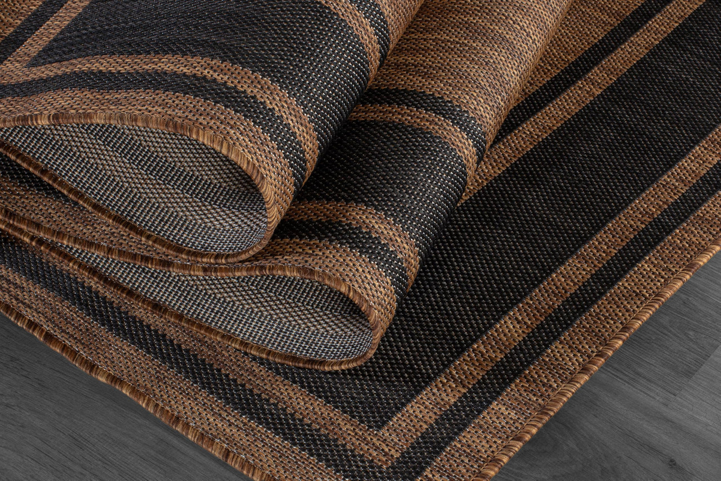 Beverly Rug Outdoor Rug 6x9 Modern Bordered Area Rugs for Indoor and Outdoor Patio Deck Porch Garden Waterproof Weather Sun Resistant Washable Outside Carpet (6 x 9 Gold)