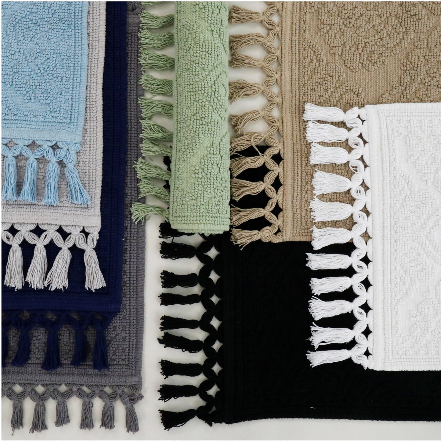 Jean Pierre - Ricardo Bath Mat, Woven Fringe Bathroom Rugs, 100% Cotton, Premium Bathroom Decor - Measures 21" x 41" - White