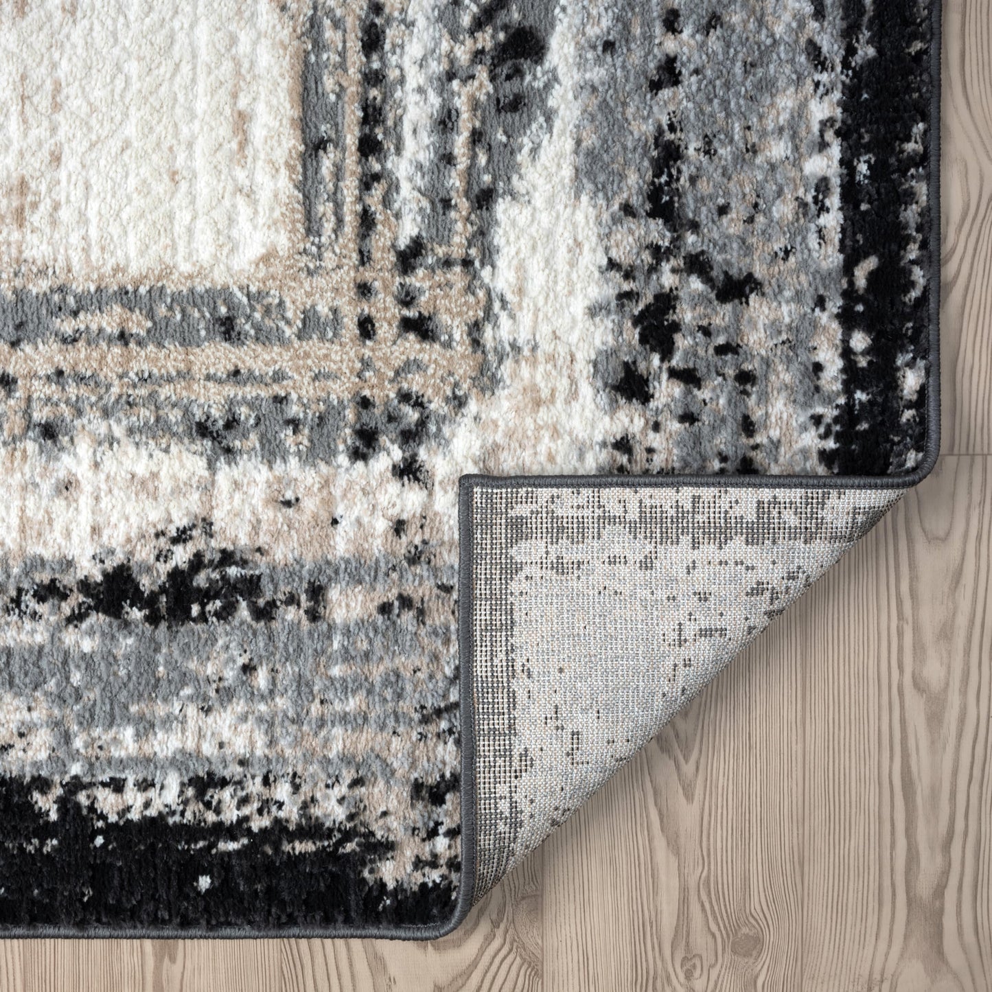 Abani Ivory Area Rug for Living Room, Bedroom - Abstract Pattern- 4' x 6' -Durable & Easy to Clean