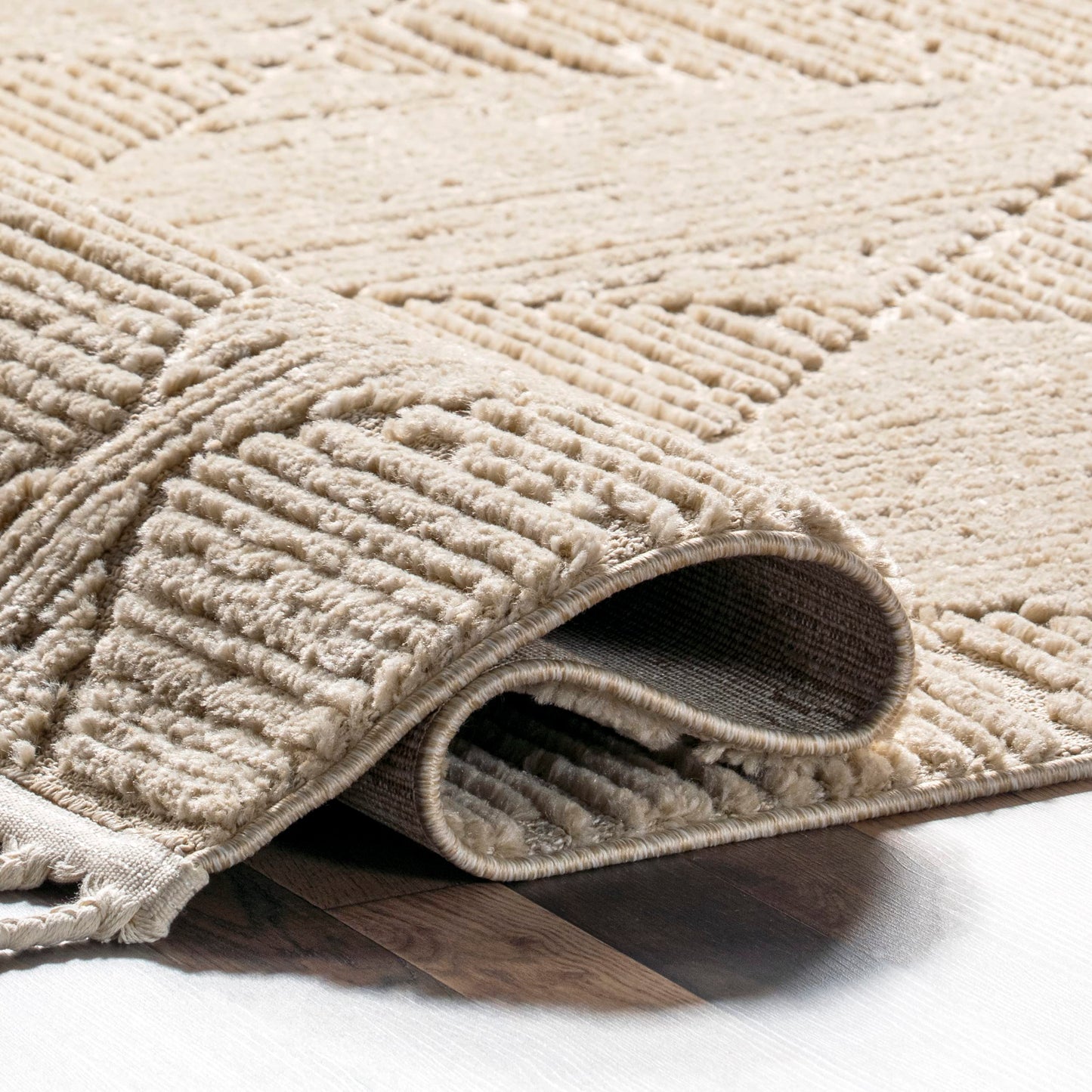 Nuloom Kerry Beige, 7'10" x 10', Geometric, Soft and Cozy, High Traffic, Stain Resistant, Easy Clean, Durable Area Rug for Bedroom, Living Room, Dining Space, Den, Foyer, Entryway